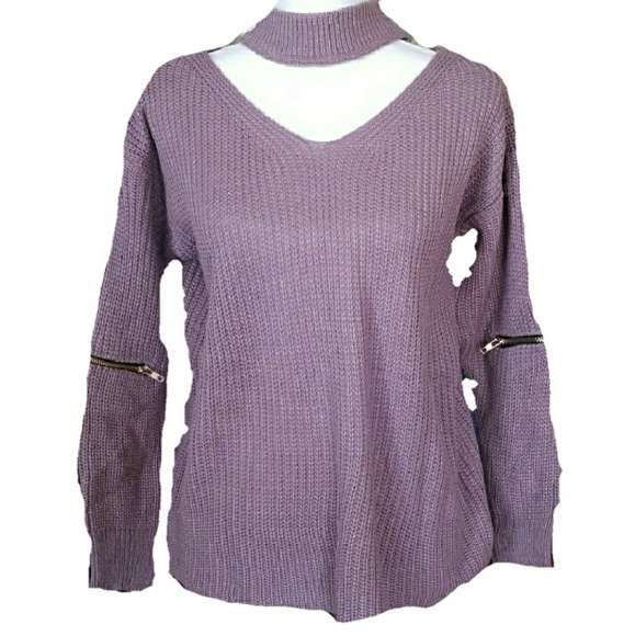~FINAL PRICE!~ Purple Chunky Choker Sweater - Picture 3 of 4
